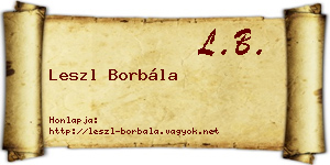 Leszl Borbála névjegykártya